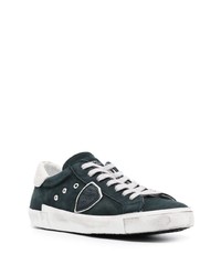 dunkelblaue Wildleder niedrige Sneakers von Philippe Model Paris