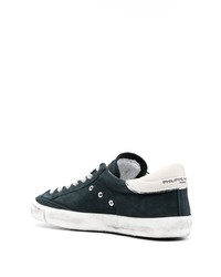 dunkelblaue Wildleder niedrige Sneakers von Philippe Model Paris