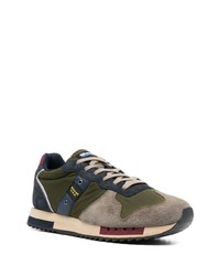 dunkelblaue Wildleder niedrige Sneakers von Blauer