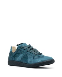 dunkelblaue Wildleder niedrige Sneakers von Maison Margiela