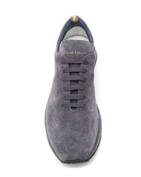 dunkelblaue Wildleder niedrige Sneakers von Officine Creative