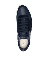 dunkelblaue Wildleder niedrige Sneakers von Tom Ford