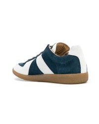 dunkelblaue Wildleder niedrige Sneakers von Maison Margiela