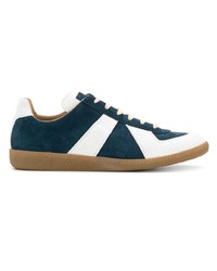 dunkelblaue Wildleder niedrige Sneakers von Maison Margiela