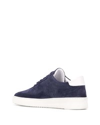 dunkelblaue Wildleder niedrige Sneakers von Filling Pieces