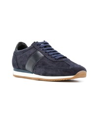 dunkelblaue Wildleder niedrige Sneakers von Tom Ford