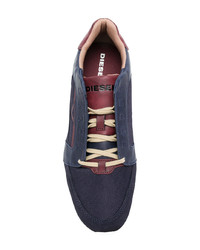 dunkelblaue Wildleder niedrige Sneakers von Diesel