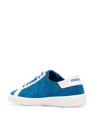 dunkelblaue Wildleder niedrige Sneakers von Diesel