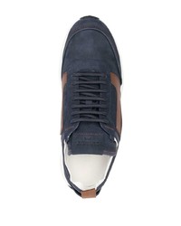 dunkelblaue Wildleder niedrige Sneakers von Bally