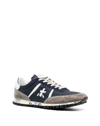 dunkelblaue Wildleder niedrige Sneakers von Premiata