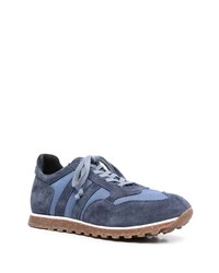 dunkelblaue Wildleder niedrige Sneakers von Alberto Fasciani