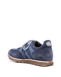 dunkelblaue Wildleder niedrige Sneakers von Alberto Fasciani