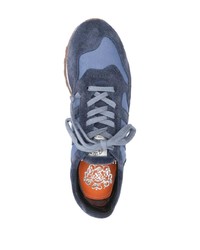 dunkelblaue Wildleder niedrige Sneakers von Alberto Fasciani