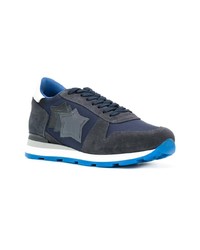 dunkelblaue Wildleder niedrige Sneakers von atlantic stars