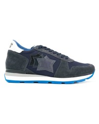 dunkelblaue Wildleder niedrige Sneakers von atlantic stars