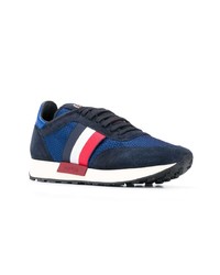 dunkelblaue Wildleder niedrige Sneakers von Moncler