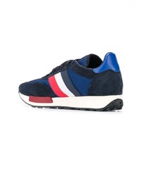 dunkelblaue Wildleder niedrige Sneakers von Moncler