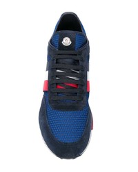 dunkelblaue Wildleder niedrige Sneakers von Moncler