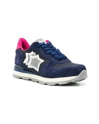 dunkelblaue Wildleder niedrige Sneakers von atlantic stars