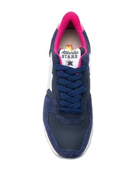 dunkelblaue Wildleder niedrige Sneakers von atlantic stars