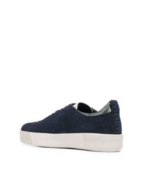 dunkelblaue Wildleder niedrige Sneakers von Giorgio Armani