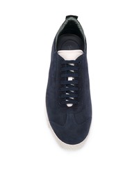 dunkelblaue Wildleder niedrige Sneakers von Giorgio Armani