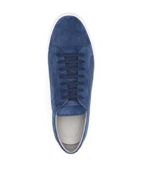 dunkelblaue Wildleder niedrige Sneakers von Giorgio Armani