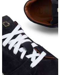 dunkelblaue Wildleder niedrige Sneakers von Malone Souliers