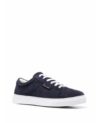 dunkelblaue Wildleder niedrige Sneakers von Billionaire