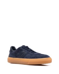 dunkelblaue Wildleder niedrige Sneakers von Tod's