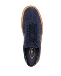 dunkelblaue Wildleder niedrige Sneakers von Tod's