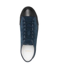 dunkelblaue Wildleder niedrige Sneakers von Sandro Paris