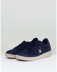 dunkelblaue Wildleder niedrige Sneakers von Fila