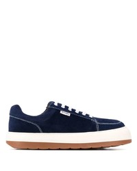 dunkelblaue Wildleder niedrige Sneakers von Sunnei