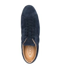 dunkelblaue Wildleder niedrige Sneakers von Tod's