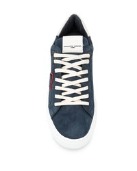 dunkelblaue Wildleder niedrige Sneakers von Philippe Model Paris