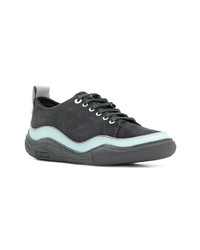 dunkelblaue Wildleder niedrige Sneakers von Lanvin