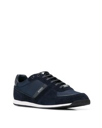 dunkelblaue Wildleder niedrige Sneakers von BOSS HUGO BOSS