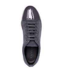 dunkelblaue Wildleder niedrige Sneakers von Lanvin