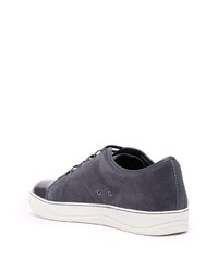 dunkelblaue Wildleder niedrige Sneakers von Lanvin