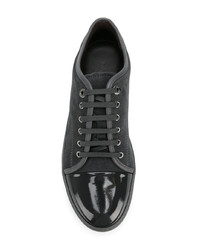 dunkelblaue Wildleder niedrige Sneakers von Lanvin