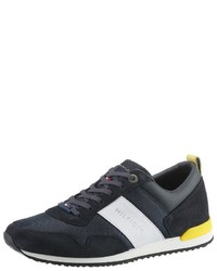 dunkelblaue Wildleder niedrige Sneakers von Tommy Hilfiger