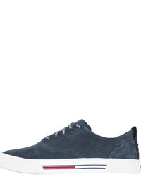 dunkelblaue Wildleder niedrige Sneakers von Tommy Jeans