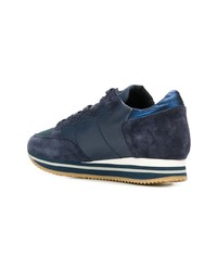 dunkelblaue Wildleder niedrige Sneakers von Philippe Model