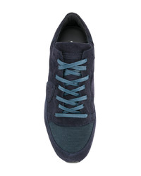 dunkelblaue Wildleder niedrige Sneakers von Philippe Model