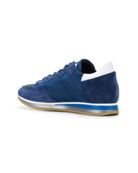 dunkelblaue Wildleder niedrige Sneakers von Philippe Model