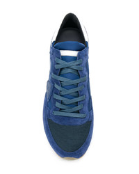 dunkelblaue Wildleder niedrige Sneakers von Philippe Model