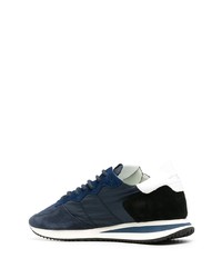 dunkelblaue Wildleder niedrige Sneakers von Philippe Model Paris