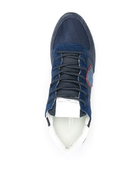 dunkelblaue Wildleder niedrige Sneakers von Philippe Model Paris