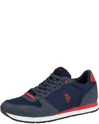 dunkelblaue Wildleder niedrige Sneakers von U.S. Polo Assn.